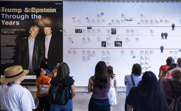 La "conexiÛn" entre Trump y Epstein se expone a un kilÛmetro y medio de la Casa Blanca